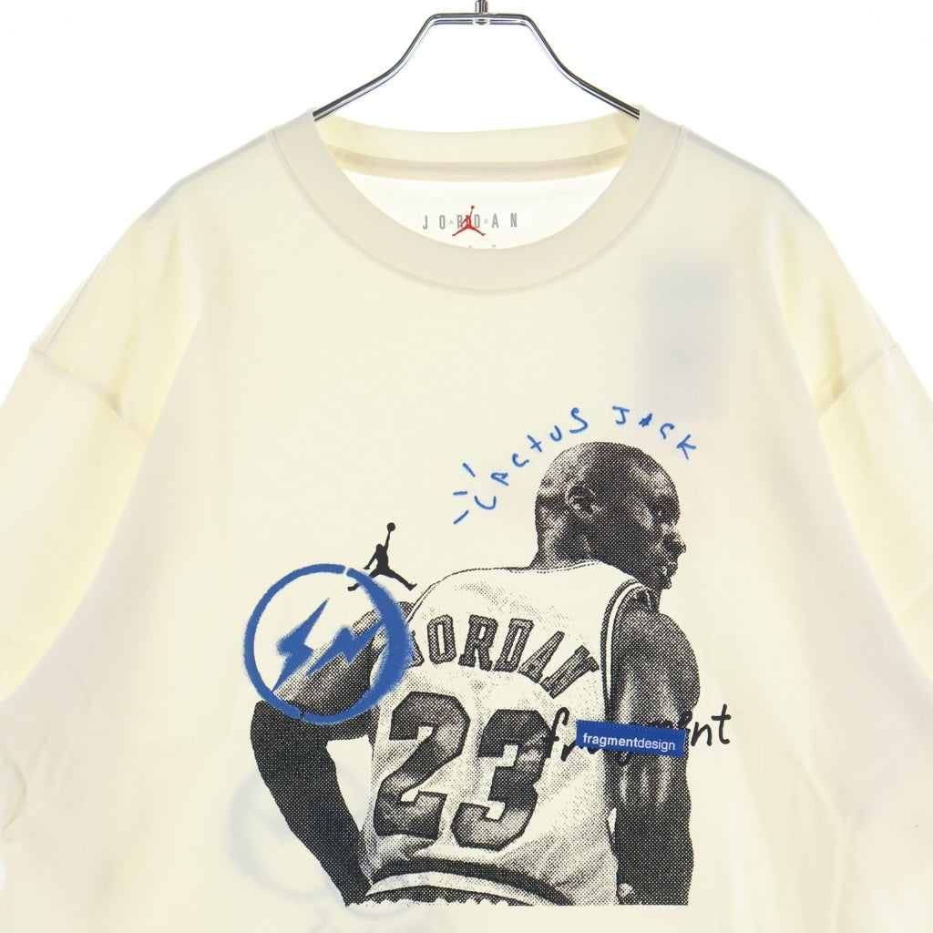 NIKE(ナイキ) ×Travis Scott ×Fragment Air Jordan Tee トラヴィススコット フラグメント エアジョーダン ロゴプリントクルーネック半袖Tシャツカットソー DJ0619-133