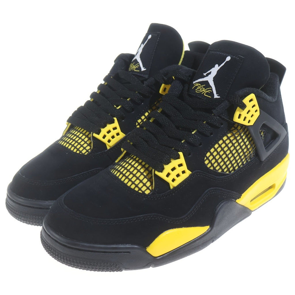 NIKE(ナイキ) AIR JORDAN 4 RETRO THUNDER DH6927-017 エアジョーダン1 レトロ ローカットスニーカー ブラック/イエロー US9/27cm