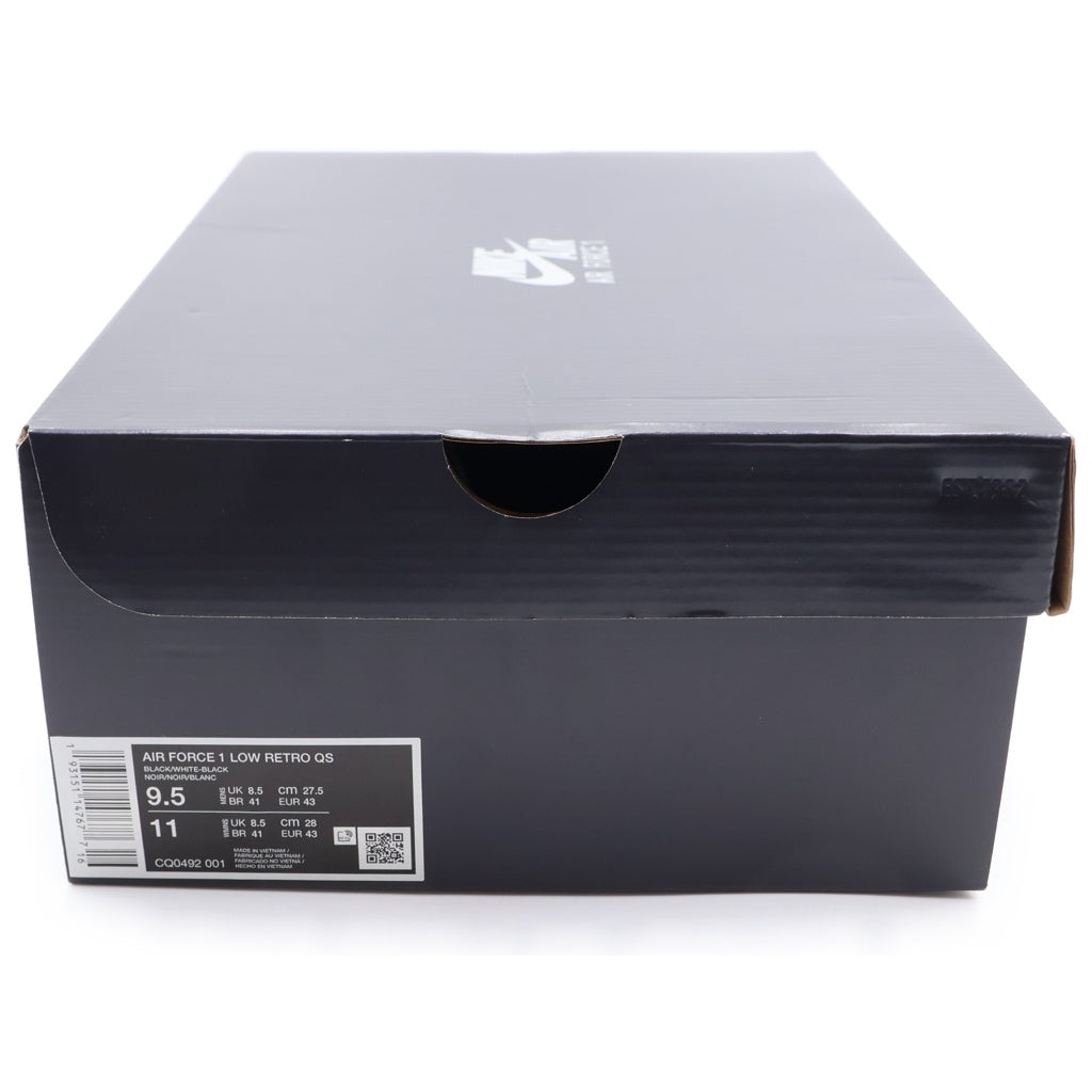 NIKE(ナイキ) AIR FORCE 1 RETRO QS CQ0492-001 エアフォース 1 レトロ ローカットスニーカー ブラック US9.5/27.5cm