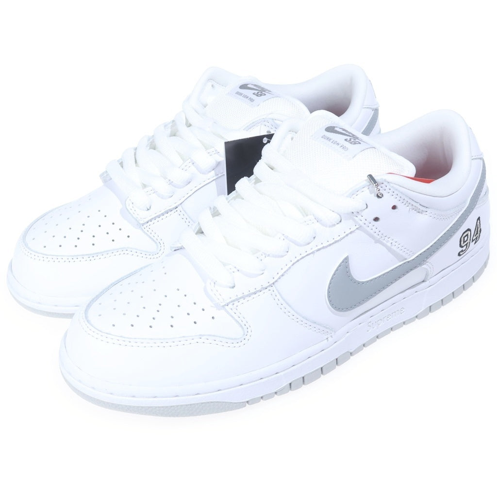 NIKE(ナイキ) ×SUPREME DUNK LOW OG QS REFLECTIVE GREY HQ8487-100 シュプリーム リフレクティブ ダンク ローカットスニーカー ホワイト/グレー US9.5/27.5cm