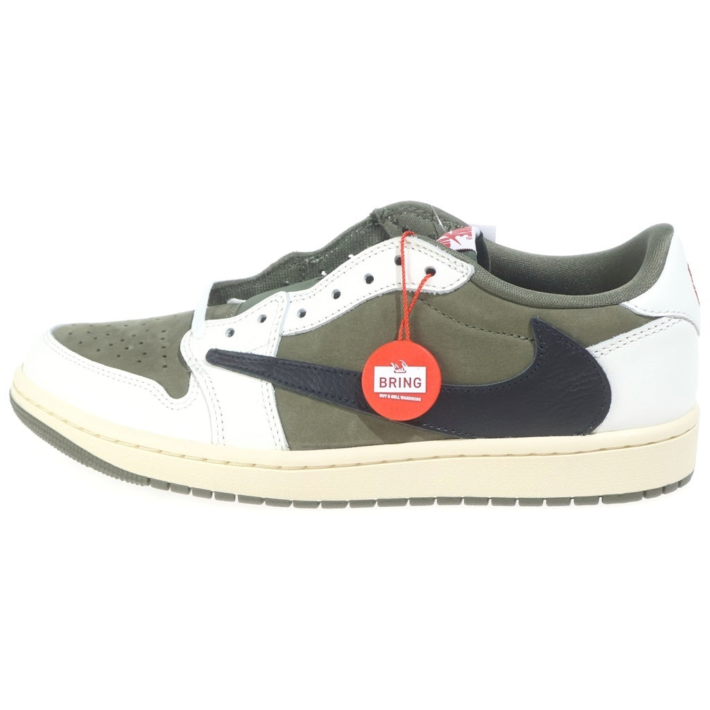 NIKE(ナイキ) ×TRAVIS SCOTT AIR JORDAN 1 LOW OG トラヴィススコット エアジョーダン 1 リバース オリーブ ローカットスニーカー US9.5/27.5cm DM7866-200