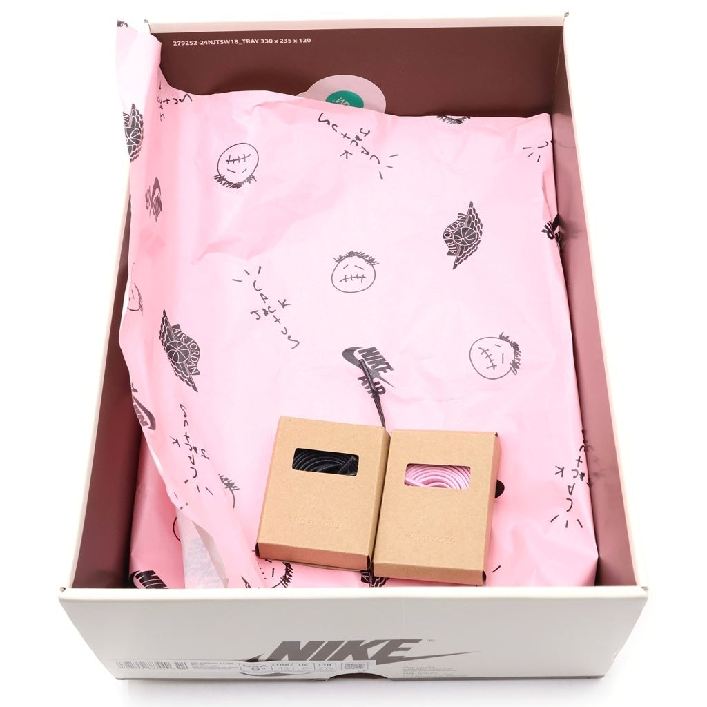 NIKE(ナイキ) ×TRAVIS SCOTT AIR JORDAN 1 LOW OG トラヴィススコット エアジョーダン 1 リバース オリーブ ローカットスニーカー ホワイト/カーキ US9.5/27.5cm DM7866-200