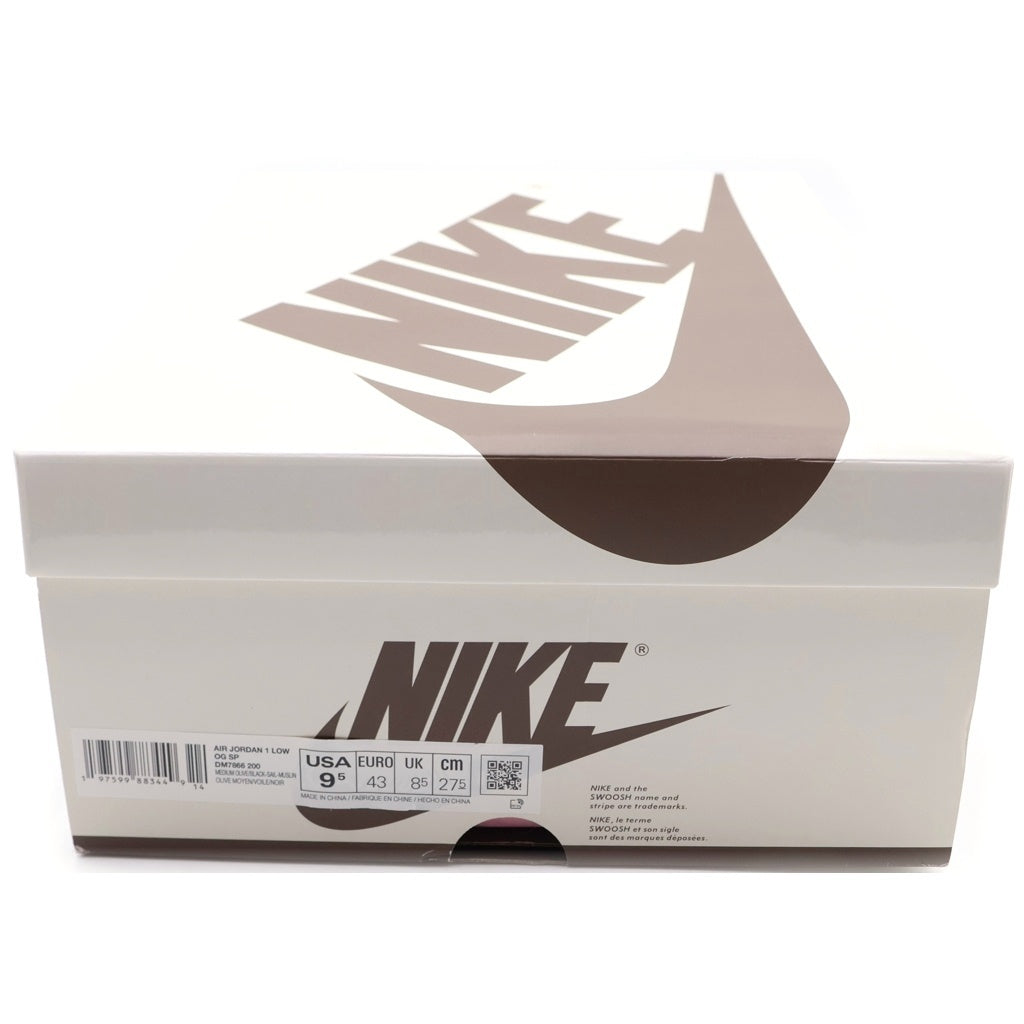 NIKE(ナイキ) ×TRAVIS SCOTT AIR JORDAN 1 LOW OG トラヴィススコット エアジョーダン 1 リバース オリーブ ローカットスニーカー ホワイト/カーキ US9.5/27.5cm DM7866-200