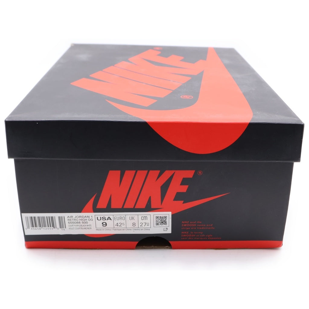 NIKE(ナイキ) AIR JORDAN 1 RETRO HIGH OG COURT PURPLE 555088-500 エアジョーダン1 レトロ コートパープル ハイカットスニーカー ホワイト/パープル US9/27cm
