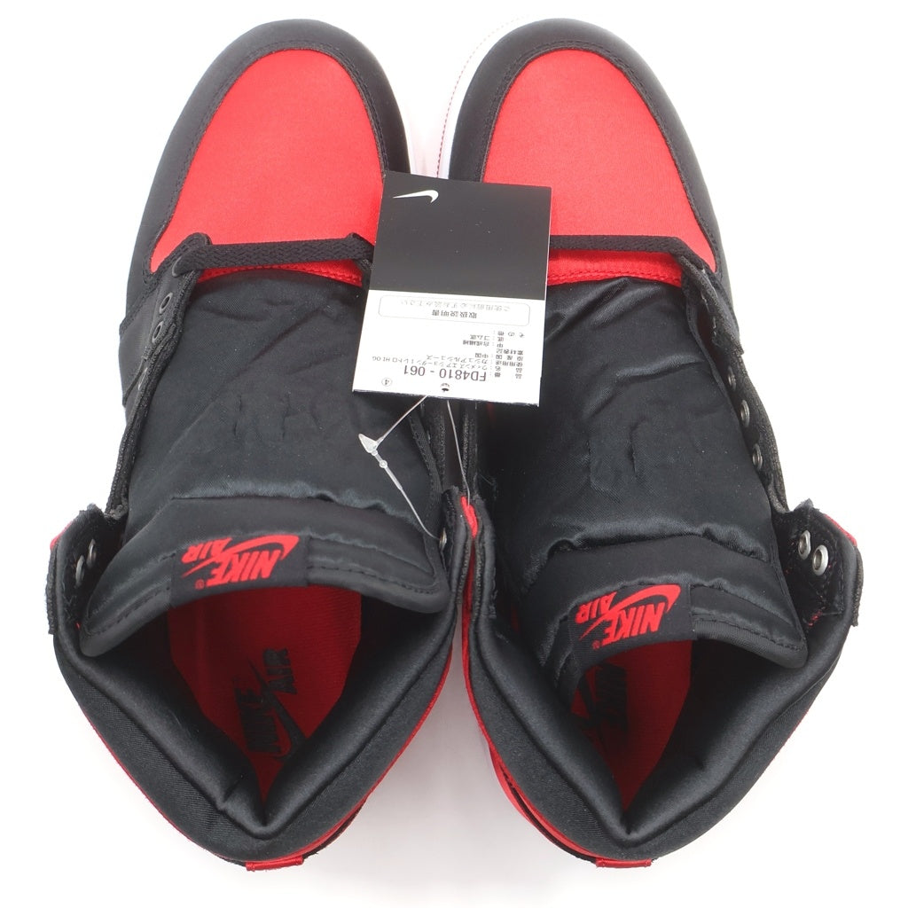 NIKE(ナイキ) WMNS AIR JORDAN 1 RETRO HIGH OG SATIN BRED FD4810-061 ウィメンズ エアジョーダン1 レトロ サテンブレッド ハイカットスニーカー レッド/ブラック US11/28cm
