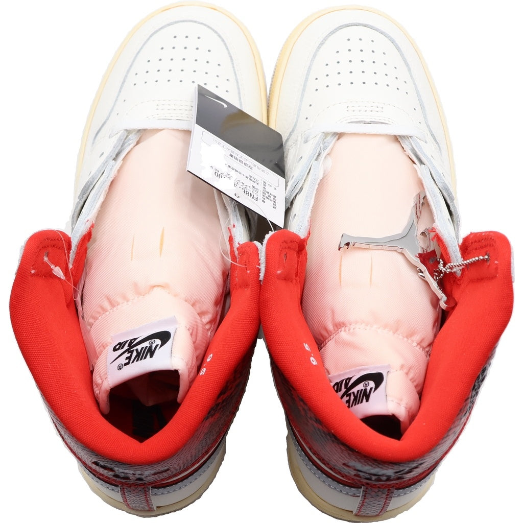 NIKE(ナイキ) ×AWAKE NY JORDAN AIR SHIP SP UNIVERSITY RED FN8675-100 アウェイクニューヨーク ジョーダンエアシップ ハイカットスニーカー ホワイト/レッド US9.5/27.5cm