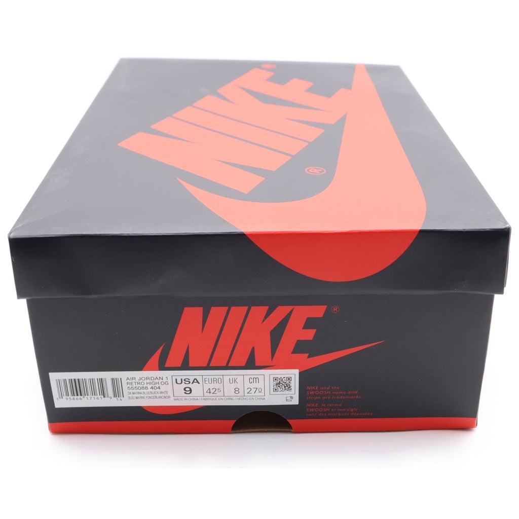 NIKE(ナイキ) AIR JORDAN 1 RETRO HIGH OG DARK MARINA BLUE 555088-404 エアジョーダン1 レトロ ハイ ダークマリーナブルー ハイカットスニーカーブラック/ブルー US9/27cm