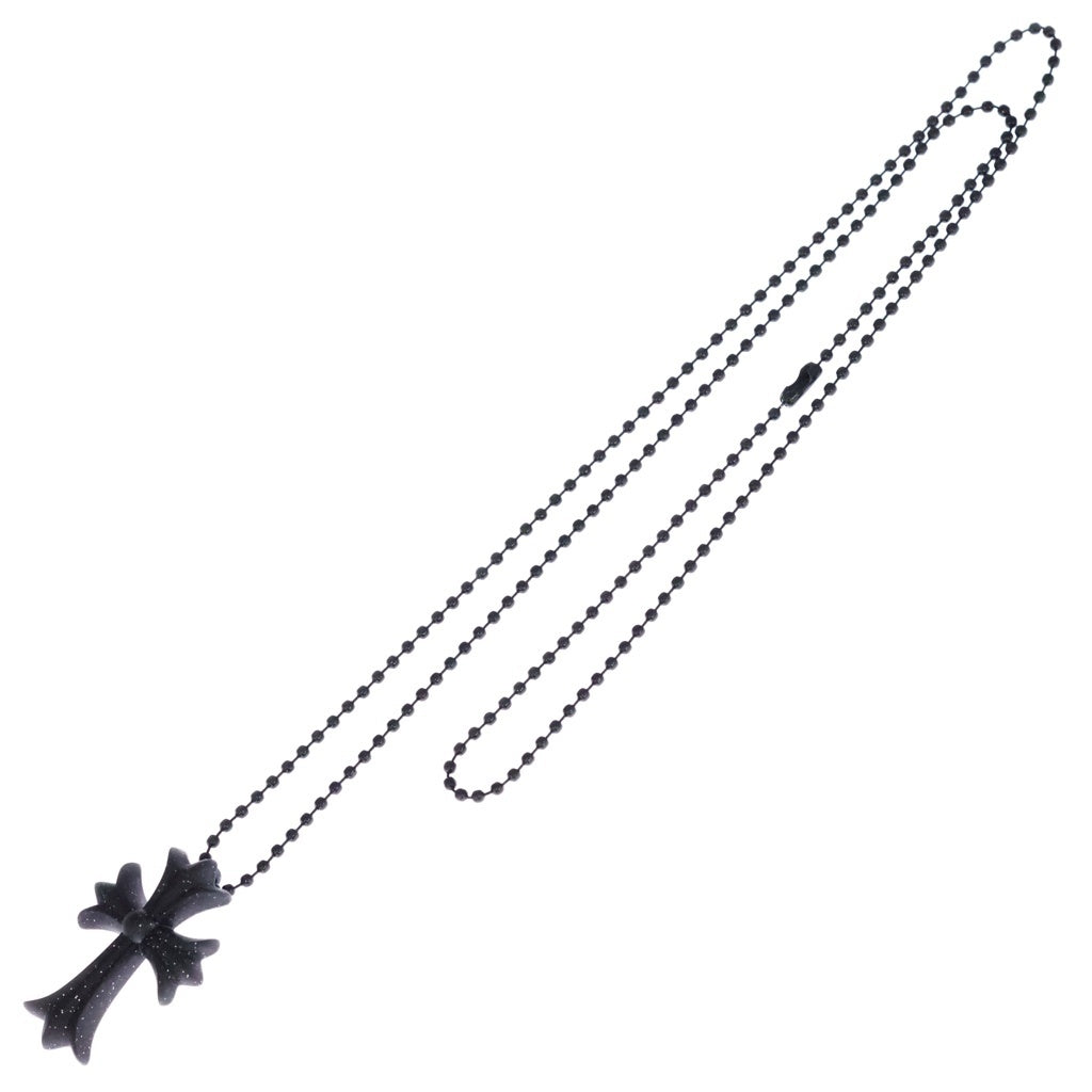 CHROME HEARTS(クロムハーツ) RUBBER CH CRS SML スモールCHクロス ラバーネックレス ラメ シリコン ブラック