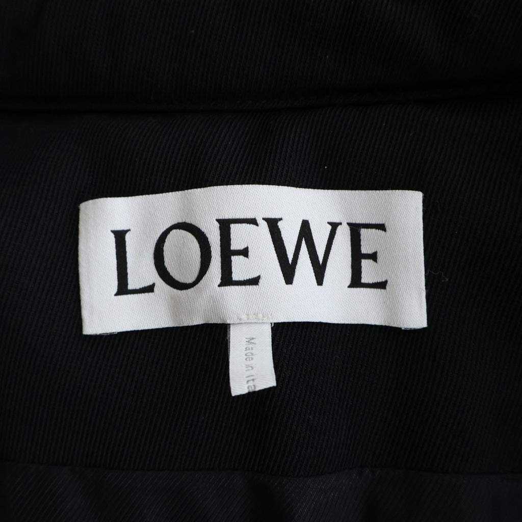 LOEWE(ロエベ) Anagram Puffer Jacket アナグラム 刺繍 ウール 中綿 パファージャケット ブラック H526Y05WAC