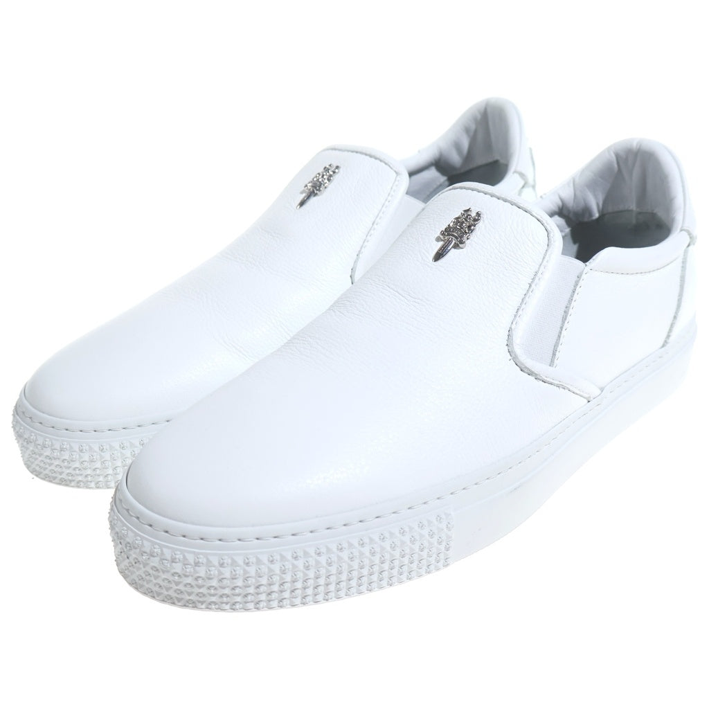 CHROME HEARTS(クロムハーツ) SLIP ON スリッポン CHプラス レザーパッチ ダガー ローカットスニーカー ホワイト