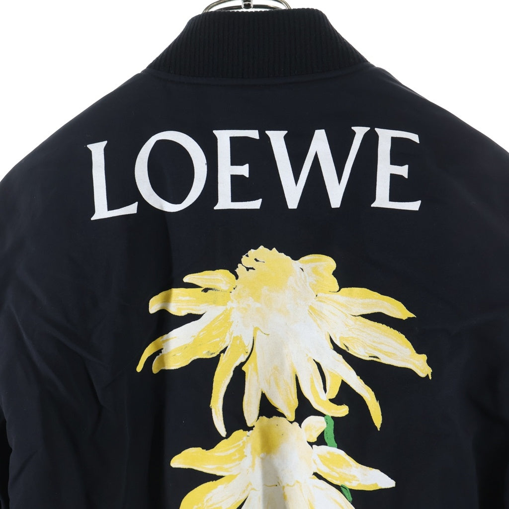 LOEWE(ロエベ) 20SS デイジーバックプリント ジッアップ フライト ボンバージャケット ブラック H2108900PO