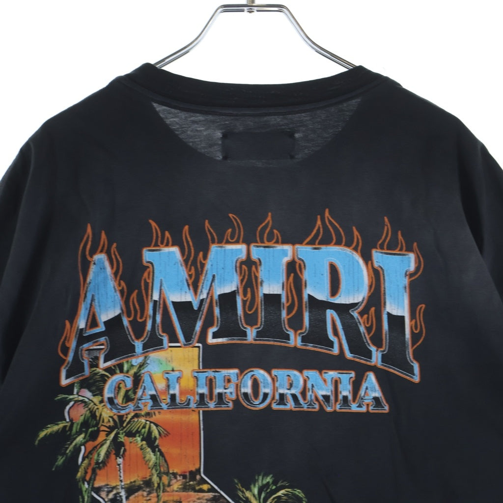 AMIRI(アミリ) カリフォルニア フロントロゴ バックプリント クルーネック 半袖Tシャツ ブラック AWJYTE1069