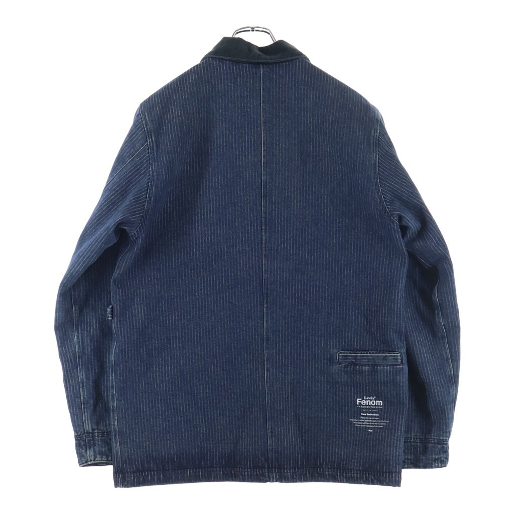 Levi's Fenom(リーバイス フェノム) ヒッコリーストライプ カバーオール コットン 中綿 デニムジャケット ブルー