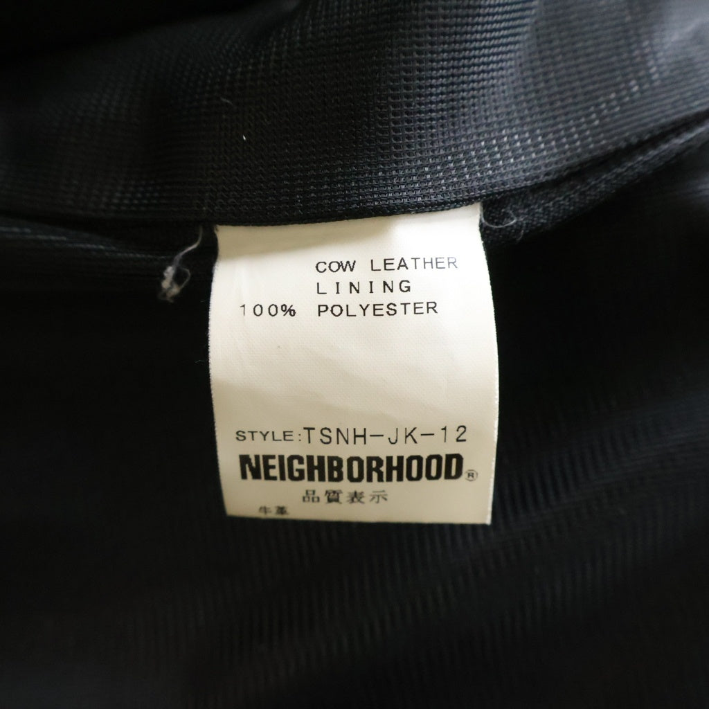 NEIGHBORHOOD(ネイバーフッド) LEATHER RACING JACKET シングルライダース レーシング レザージャケット ブラック TSNH-JK-12