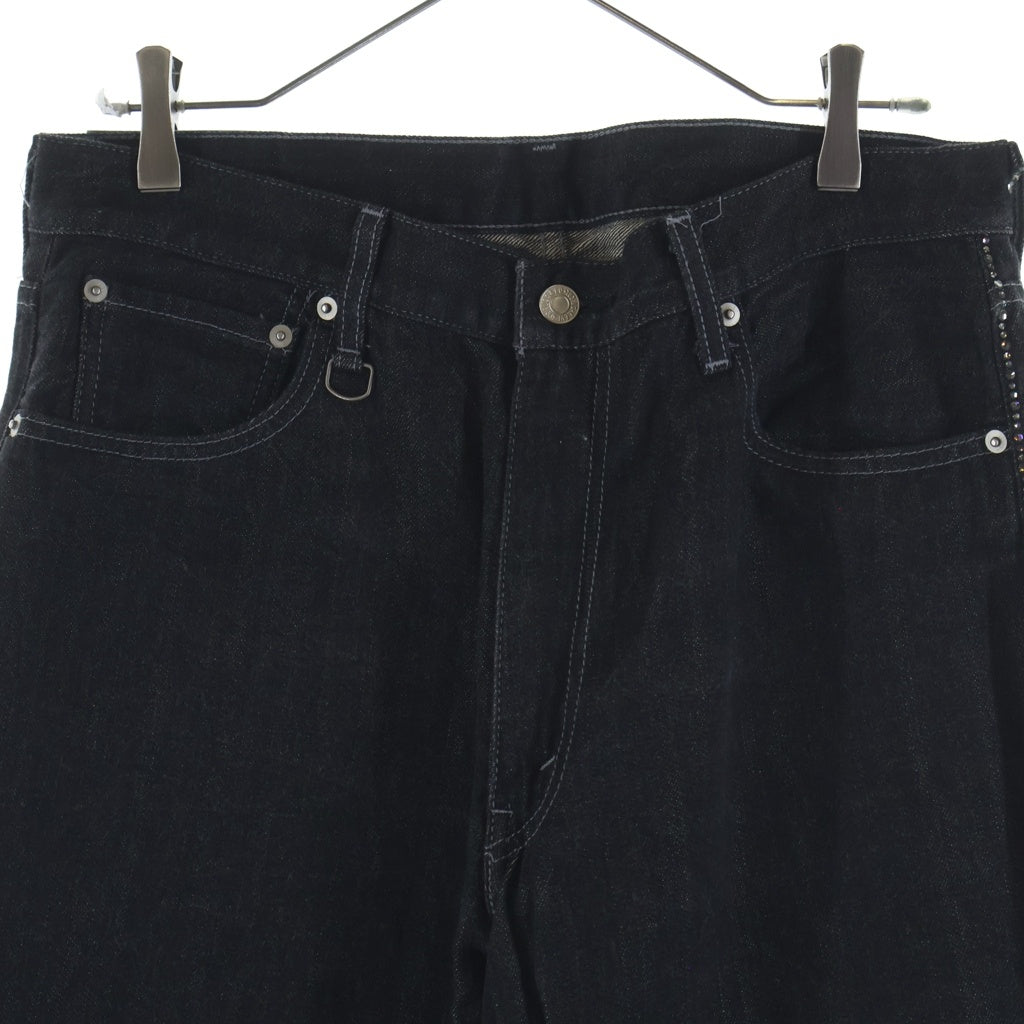 Levi's Fenom(リーバイス フェノム) ジップフライ ラインストーン ワイドシルエット デニムパンツ ブラック