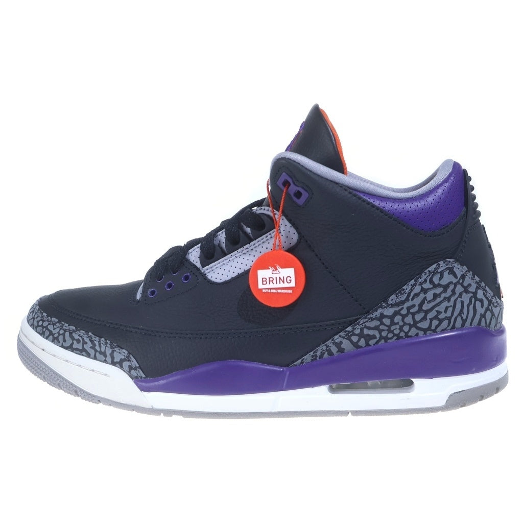 NIKE(ナイキ) AIR JORDAN 3 RETRO CT8532-050 エアジョーダン ハイカットスニーカー ブラック/パープル US10.5/28.5cm
