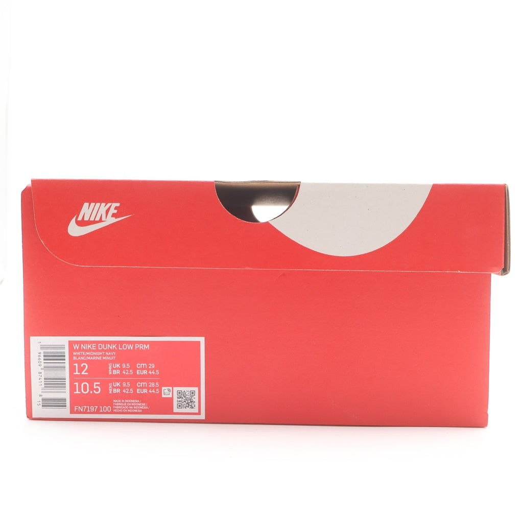 NIKE(ナイキ) Womens DUNK LOW PRM Midnight Navy and White ウィメンズ ダンク ローカットスニーカー プレミアム ミッドナイトネイビー/ホワイト US12/29cm