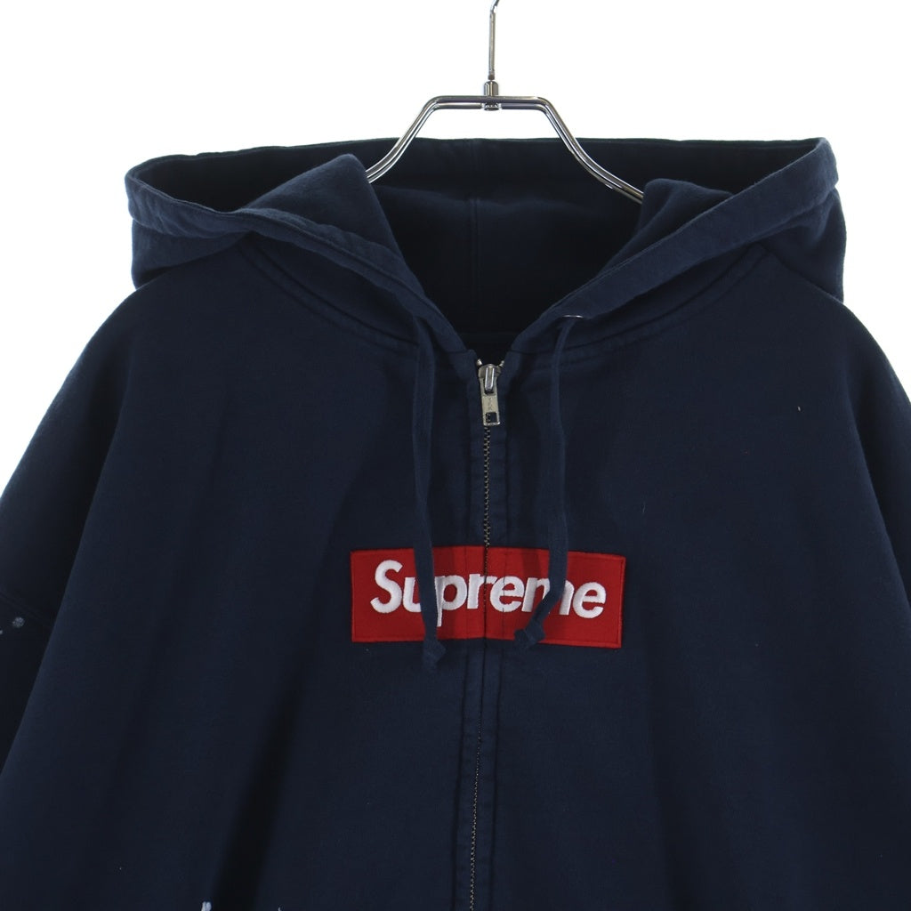 SUPREME(シュプリーム) 26SS ×MM6 Box Logo Zip Up Hooded Sweatshirt ボックスロゴジップアップフーデッドスウェットシャツ パーカー ネイビー
