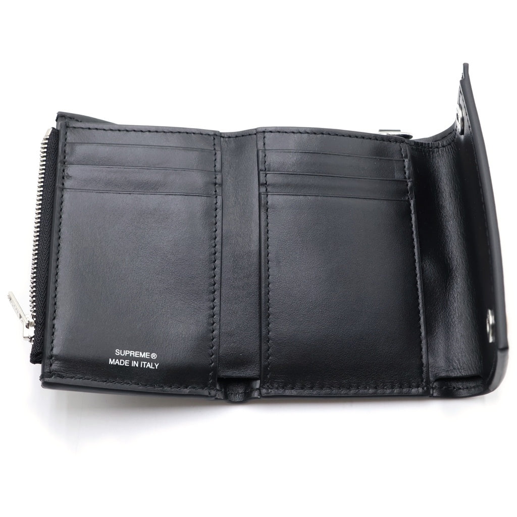 SUPREME(シュプリーム) 25AW Leather Chain Wallet レザー チェーン ウォレット 二つ折り財布 ブラック