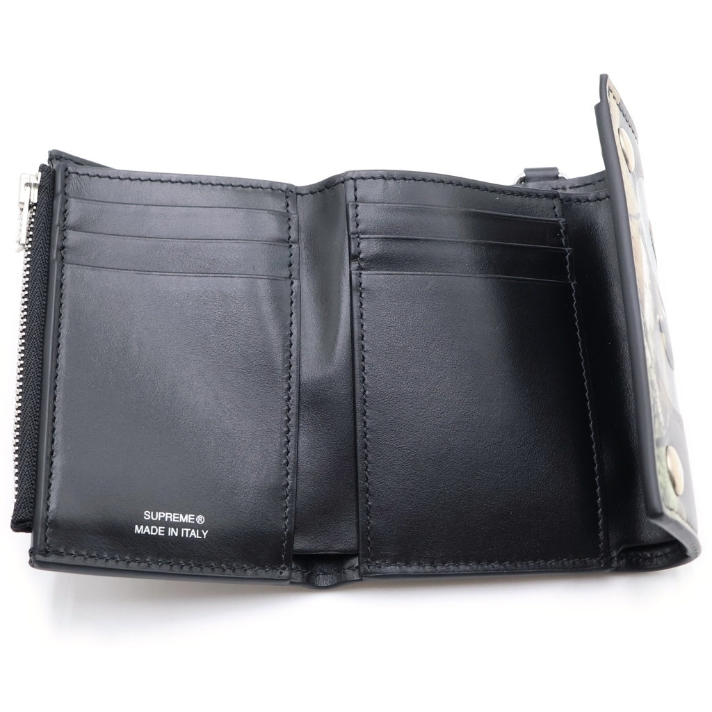 SUPREME(シュプリーム) 26AW Leather Chain Wallet リアルツリー レザー チェーン ウォレット 二つ折り財布 カーキ レディース