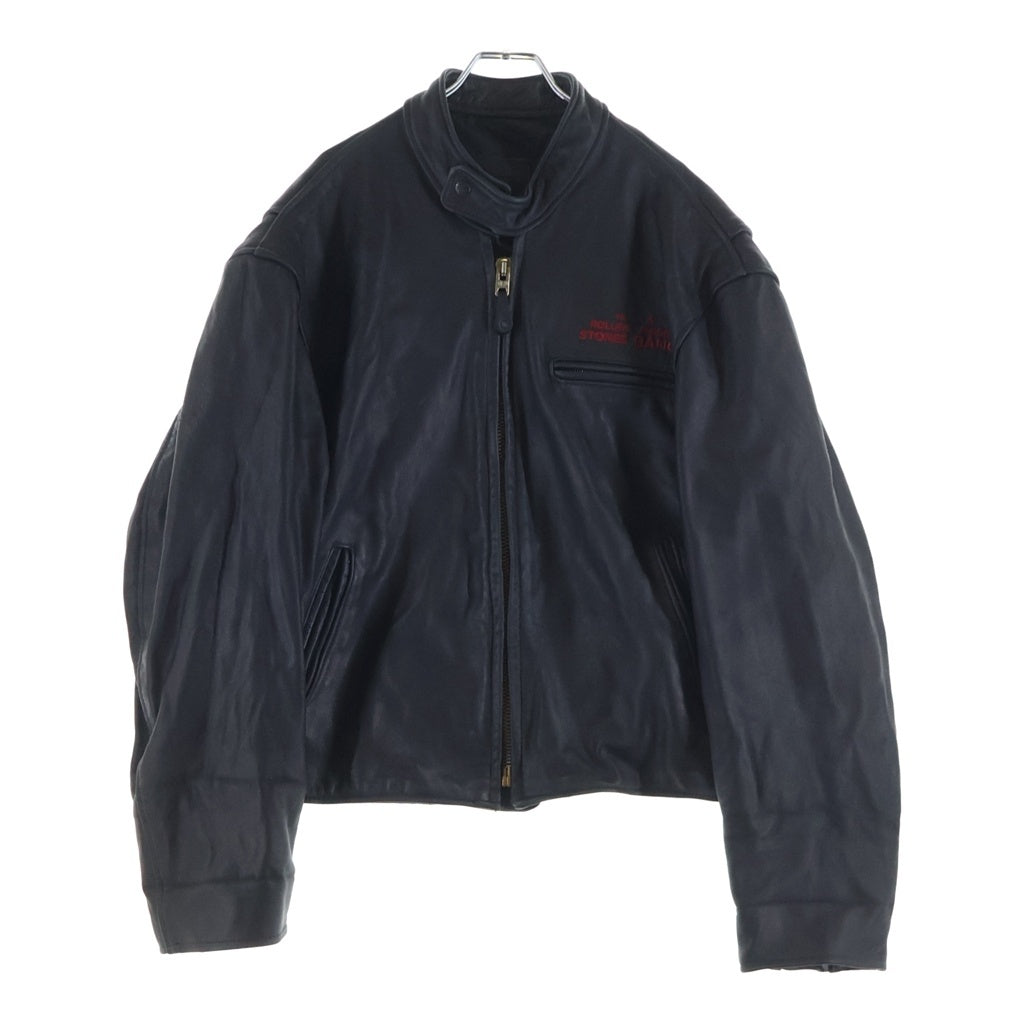 VINTAGE(ヴィンテージ) 90S VINTAGE Rolling Stones ヴィンテージ ローリングストーンズ ジッアップ レザーシングルライダースジャケット ブラック