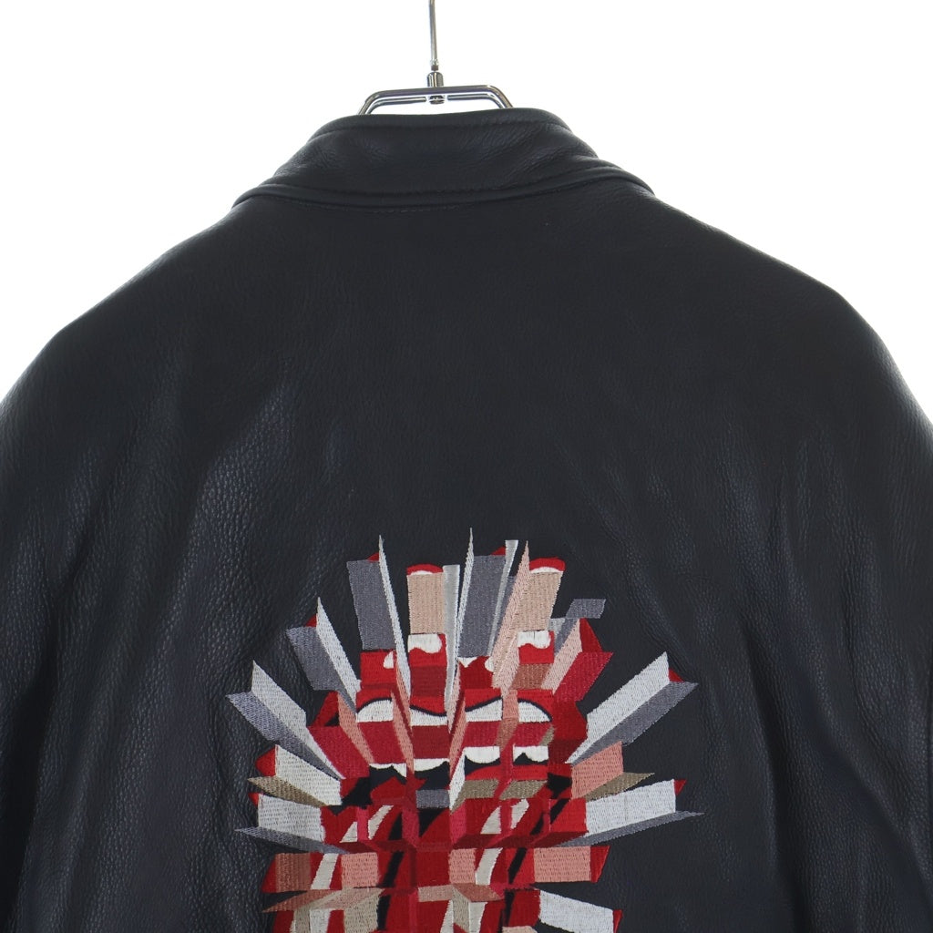 VINTAGE(ヴィンテージ) 90S VINTAGE Rolling Stones ヴィンテージ ローリングストーンズ ジッアップ レザーシングルライダースジャケット ブラック