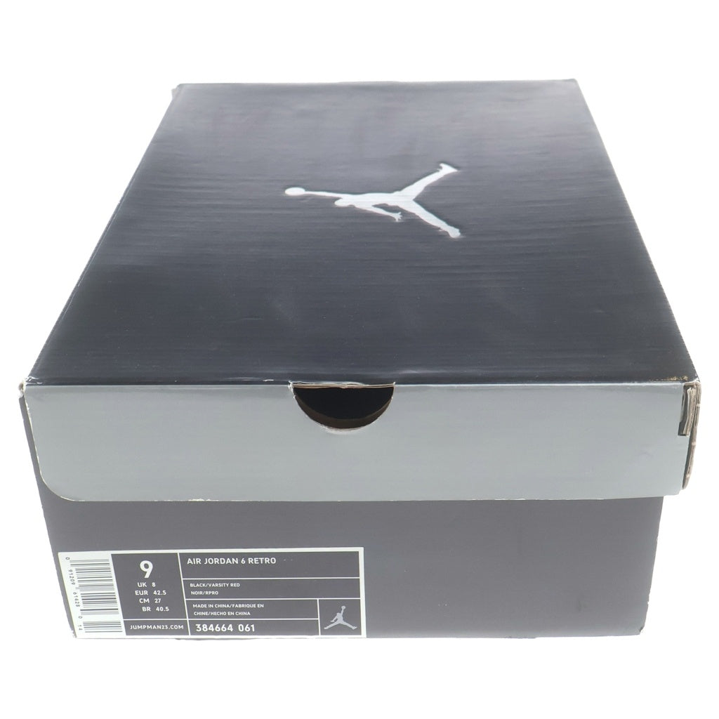 NIKE(ナイキ) 【鑑賞用 2010年製】AIR JORDAN 6 RETRO BLACK VARSITY RED 384664-061 エアジョーダン6 ハイカットスニーカー ブラック/レッド US9/27cm