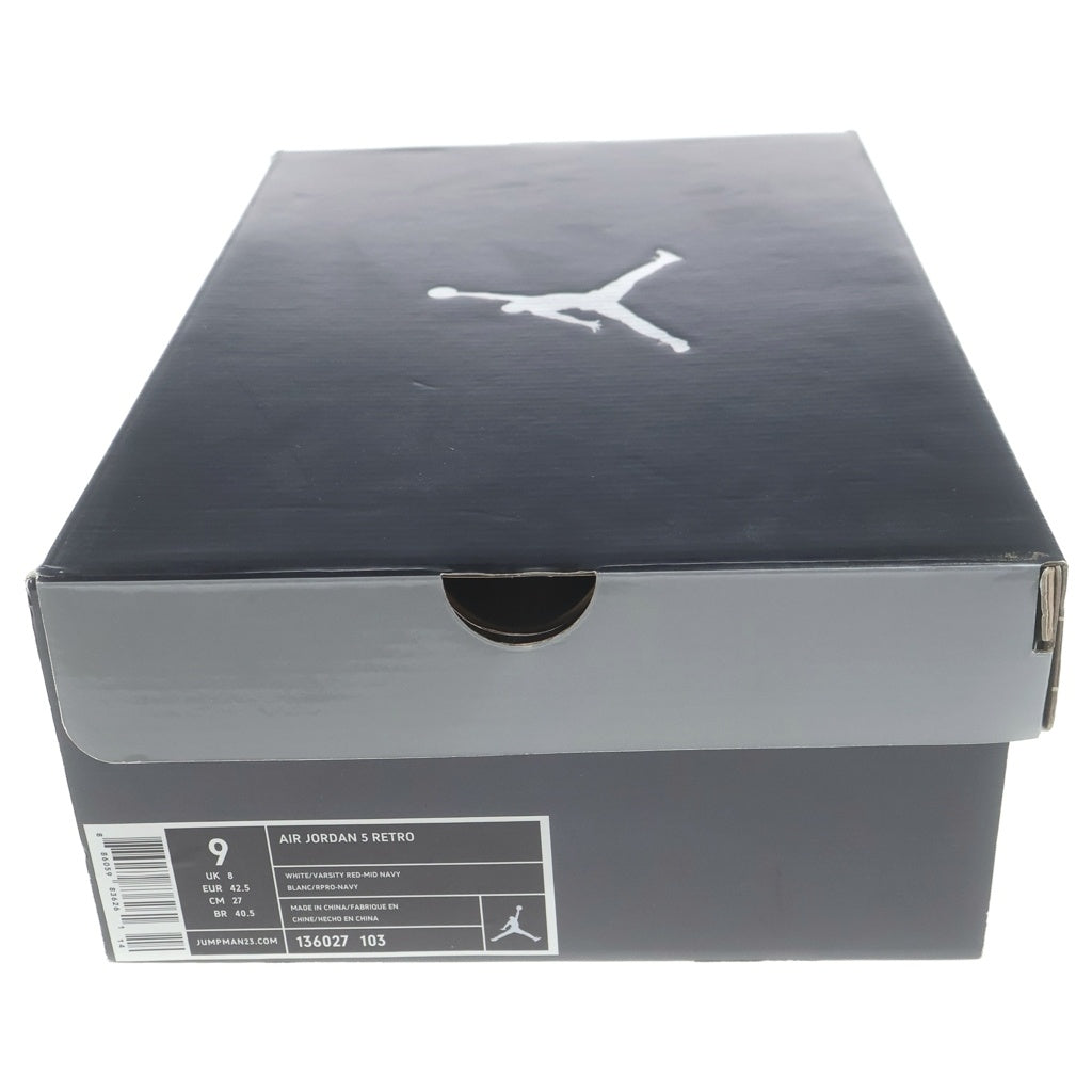 NIKE(ナイキ) 【鑑賞用 2011年製】AIR JORDAN 5 RETRO INDEPENDENCE DAY 136027-103 エアジョーダン5 インデペンデンスデイ ハイカットスニーカー ホワイト US9/27cm