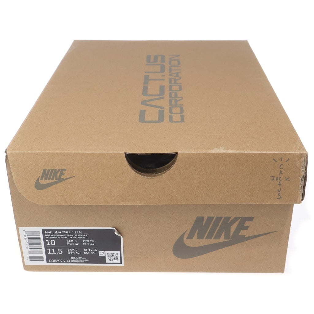 NIKE(ナイキ) ×TRAVIS SCOTT AIR MAX 1 CACT.US BROWN DO9392-200 トラヴィススコット エアマックス1 ローカットスニーカー ベージュ/ブラウン US10/28cm
