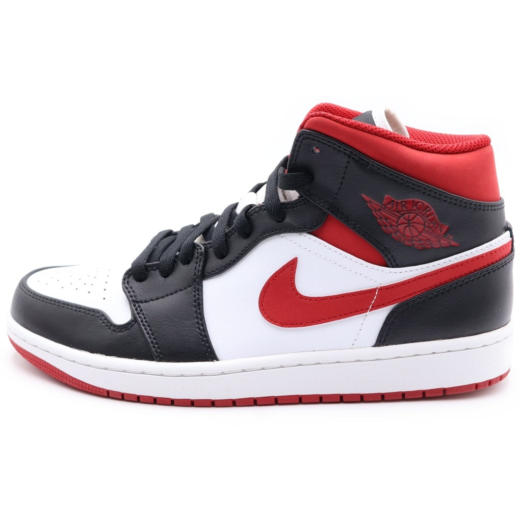 NIKE(ナイキ) AIR JORDAN 1 MID WHITE/GYM RED BLACK 554724-122 エアジョーダン1 ハイカットスニーカー ホワイト/レッド US9.5/27.5cm