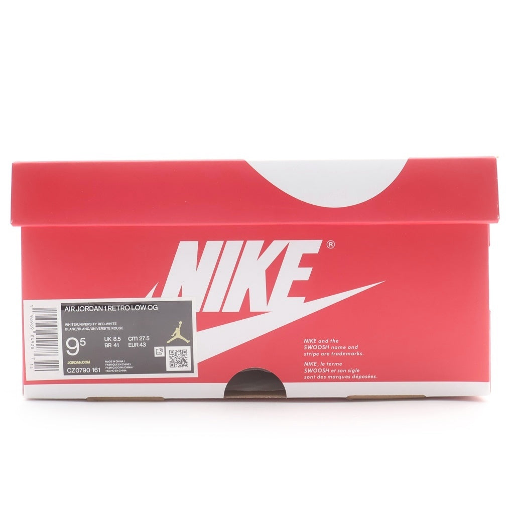 NIKE(ナイキ) AIR JORDAN 1 RETRO LOW OG WHITE AND UNIVERSITY RED CZ0790-161 エアジョーダン1 レトロ ローカットスニーカー レッド/ホワイト US9.5/27.5cm