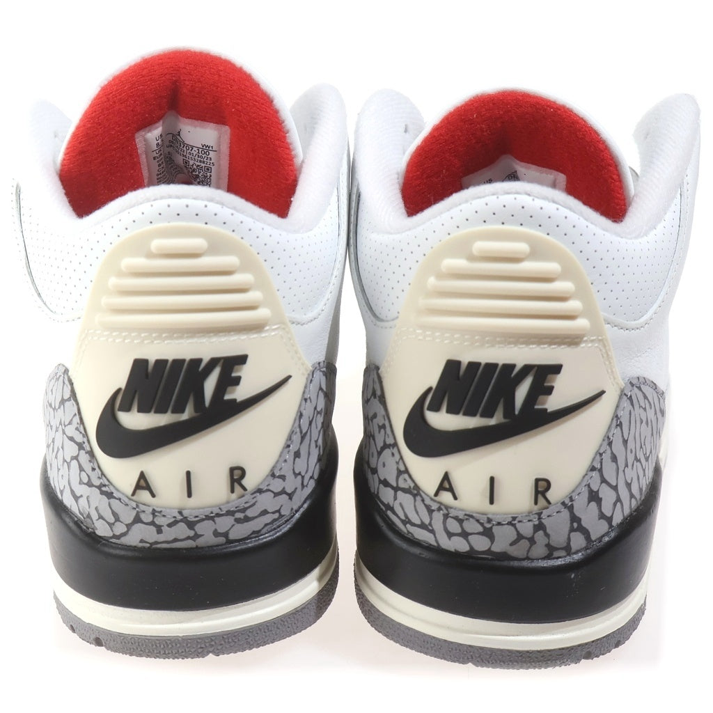 NIKE(ナイキ) AIR JORDAN3 RETRO WHITE CEMENT REIMAGINED DN3707-100 エアジョーダン3 レトロ ホワイト セメント リイマジンド ハイカットスニーカー ホワイト US8.5/26.5cm