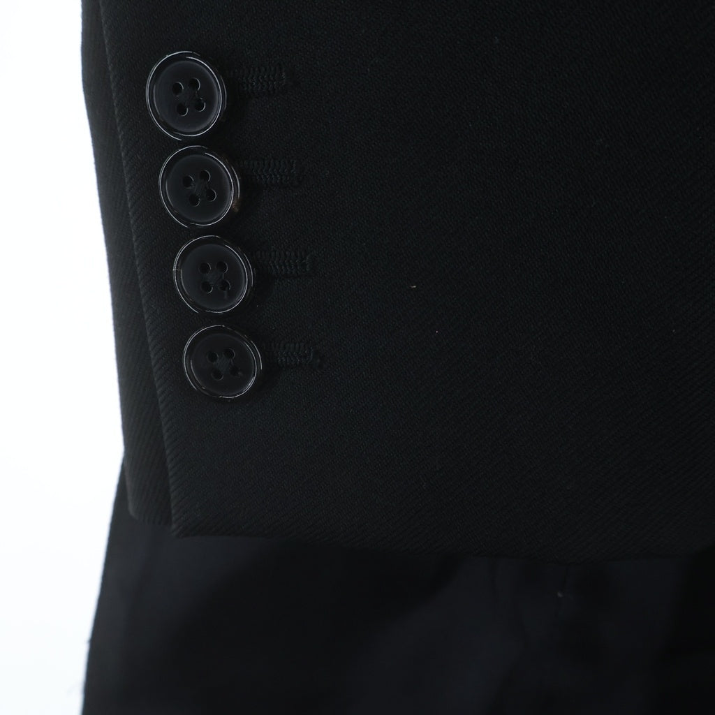 SAINT LAURENT PARIS(サンローランパリ) 13AW エディ期 レザーラペル付き ウールチェスターコート ブラック 329928 Y873B