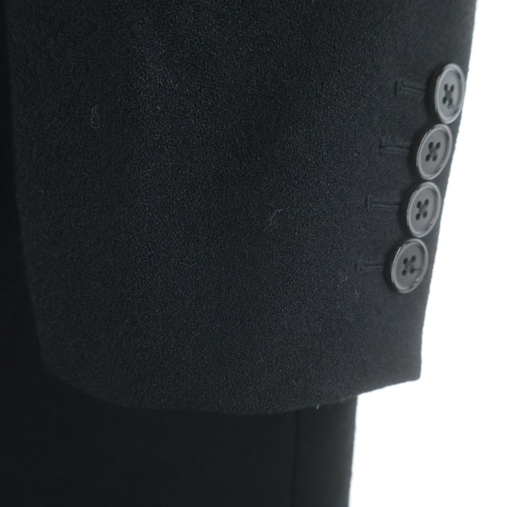 SAINT LAURENT PARIS(サンローランパリ) 13AW エディ期 レザーラペル付き ウールチェスターコート ブラック 326917 Y863B