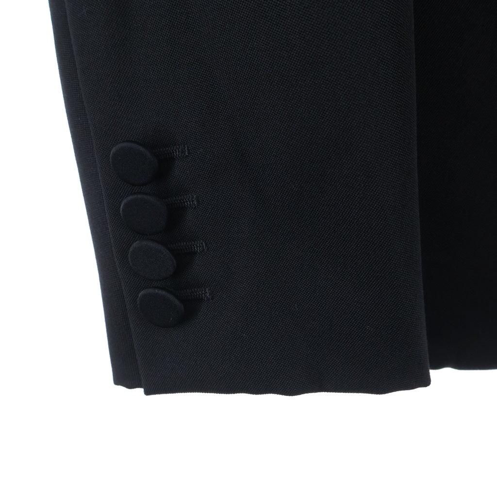 SAINT LAURENT PARIS(サンローランパリ) 13AW エディ期 シルクラペル切替 ウール 1B スモーキングジャケット ブラック 326807 YM85M