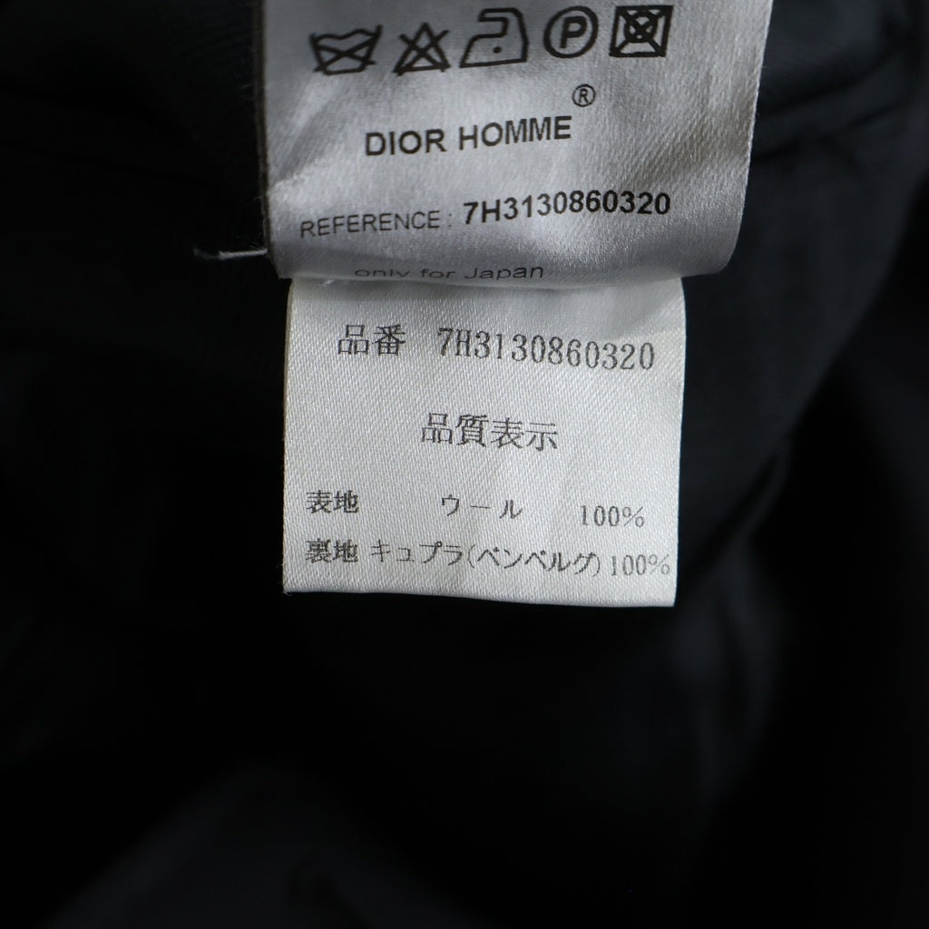 Dior HOMME(ディオールオム) 07AW エディ期 アシンメトリー ウール チェスターコート ジャケット ブラック 7H3130860320