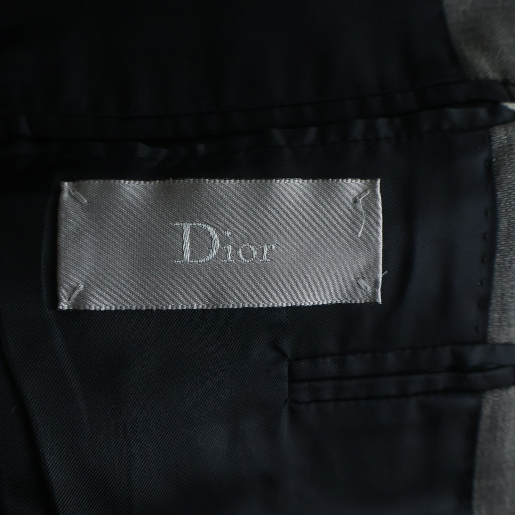 Dior HOMME(ディオールオム) モヘヤ混 2B シングルテーラードジャケット スラックスパンツ グレー セットアップ 263C740A1641