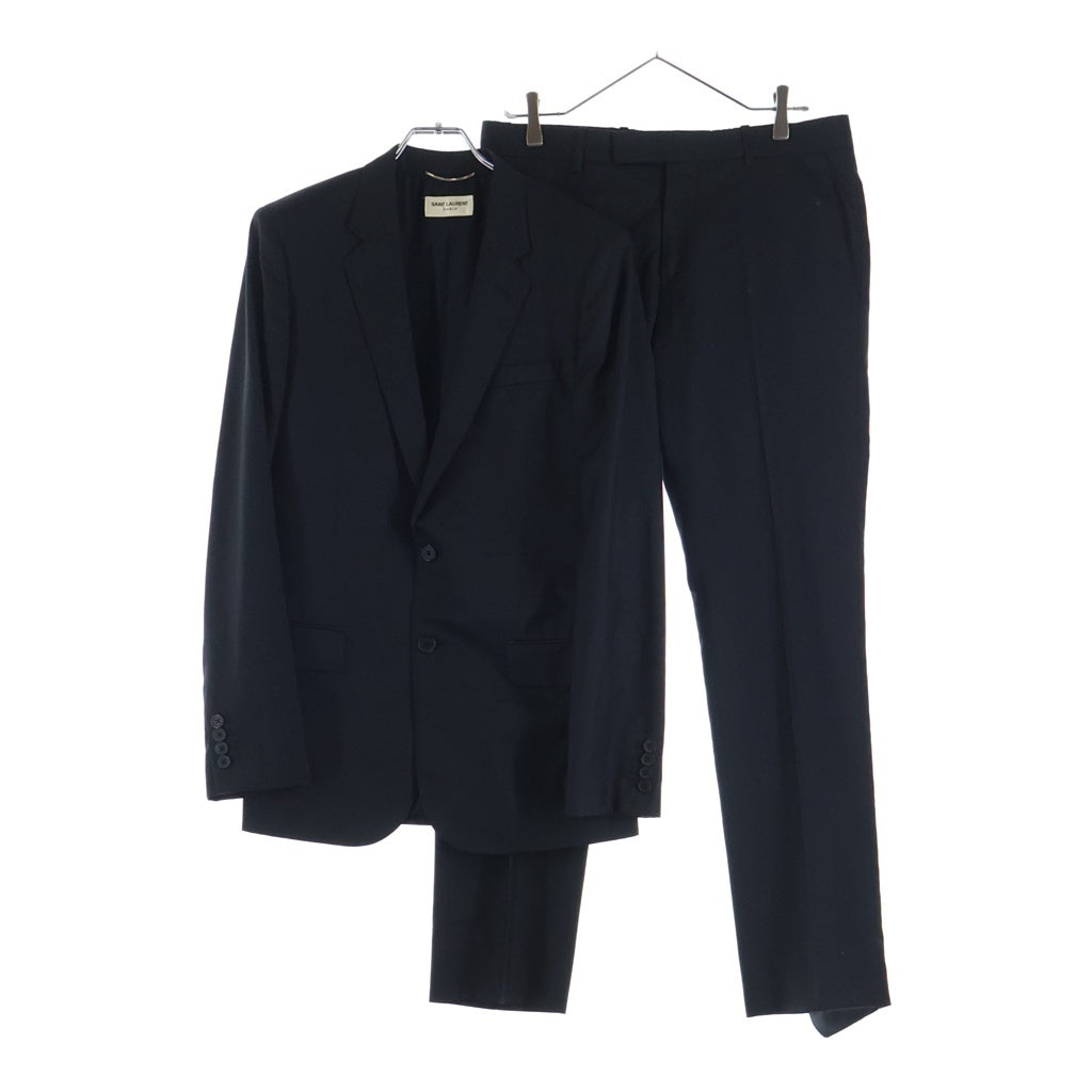 SAINT LAURENT PARIS(サンローランパリ) 13SS エディ期 ストライプ ウール 2B テーラードジャケット スラックスパンツ ブラック セットアップ 316698 YUM97
