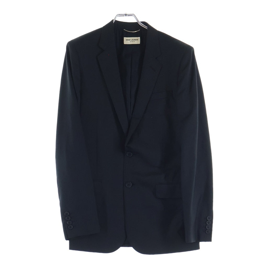 SAINT LAURENT PARIS(サンローランパリ) 13SS エディ期 ストライプ ウール 2B テーラードジャケット スラックスパンツ ブラック セットアップ 316698 YUM97