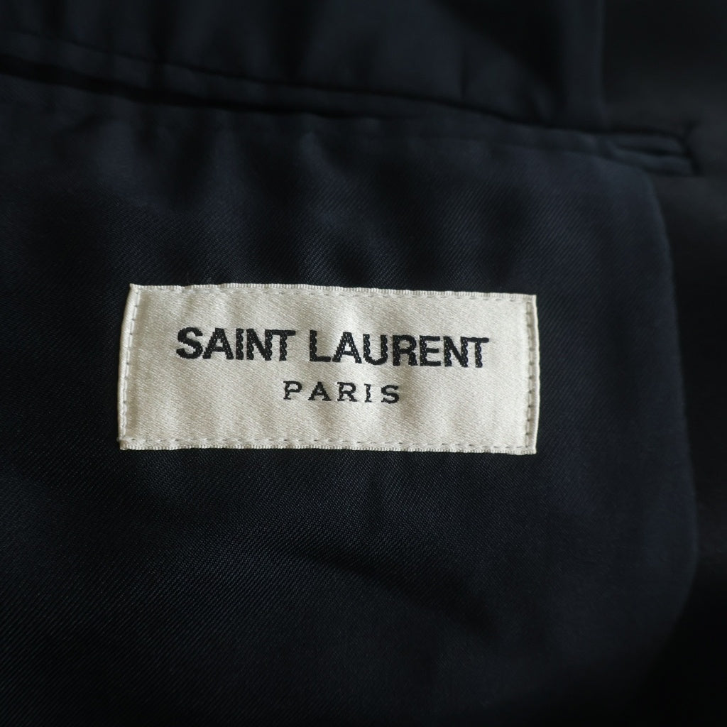 SAINT LAURENT PARIS(サンローランパリ) 13AW エディ期 シルクラペル切替 ウール 1B スモーキングジャケット テーラードジャケット ブラック 337459 YM29S