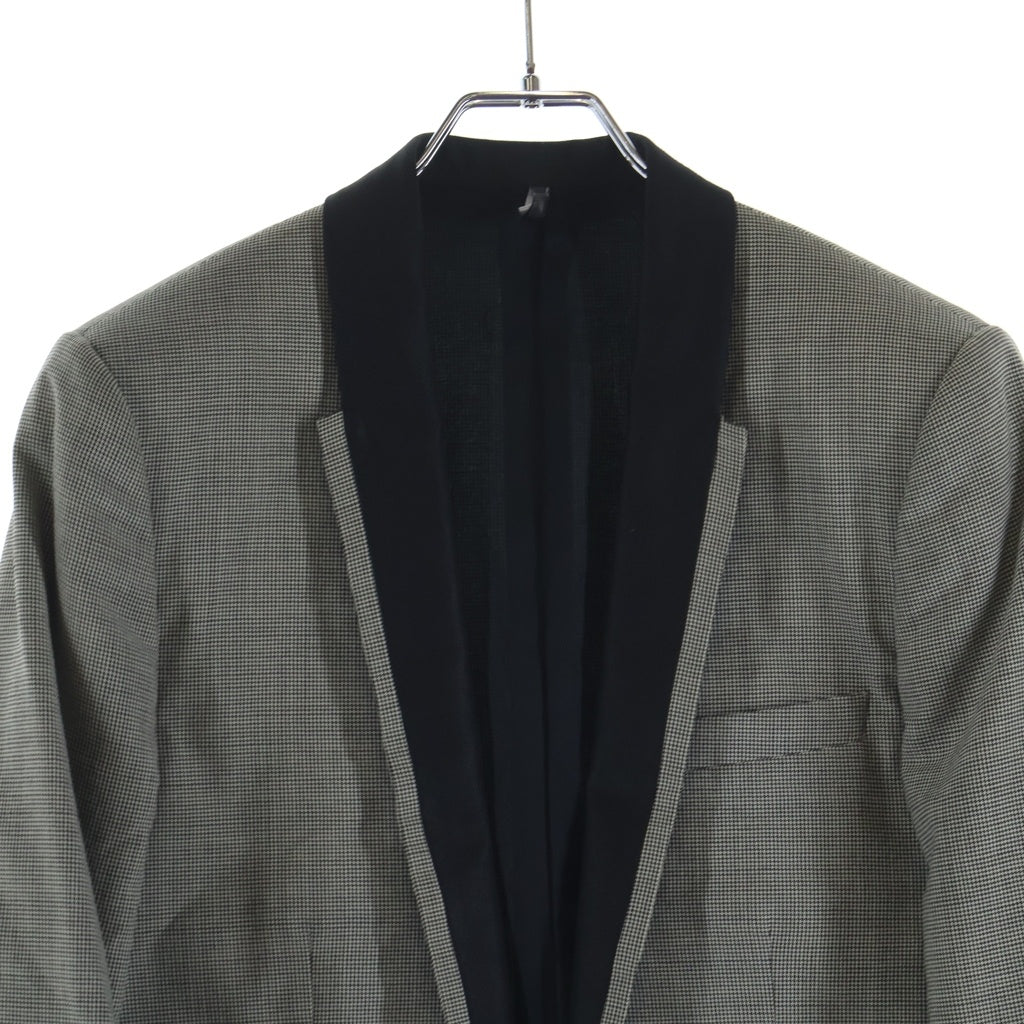 Dior HOMME(ディオールオム) 07SS エディ期 モヘヤ混 千鳥格子 スペンサージャケット テーラードジャケット グレー 7E3120300083