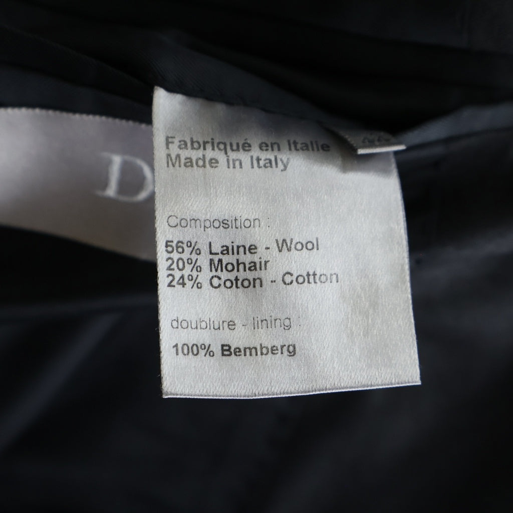 Dior HOMME(ディオールオム) 07SS エディ期 モヘヤ混 千鳥格子 スペンサージャケット テーラードジャケット グレー 7E3120300083