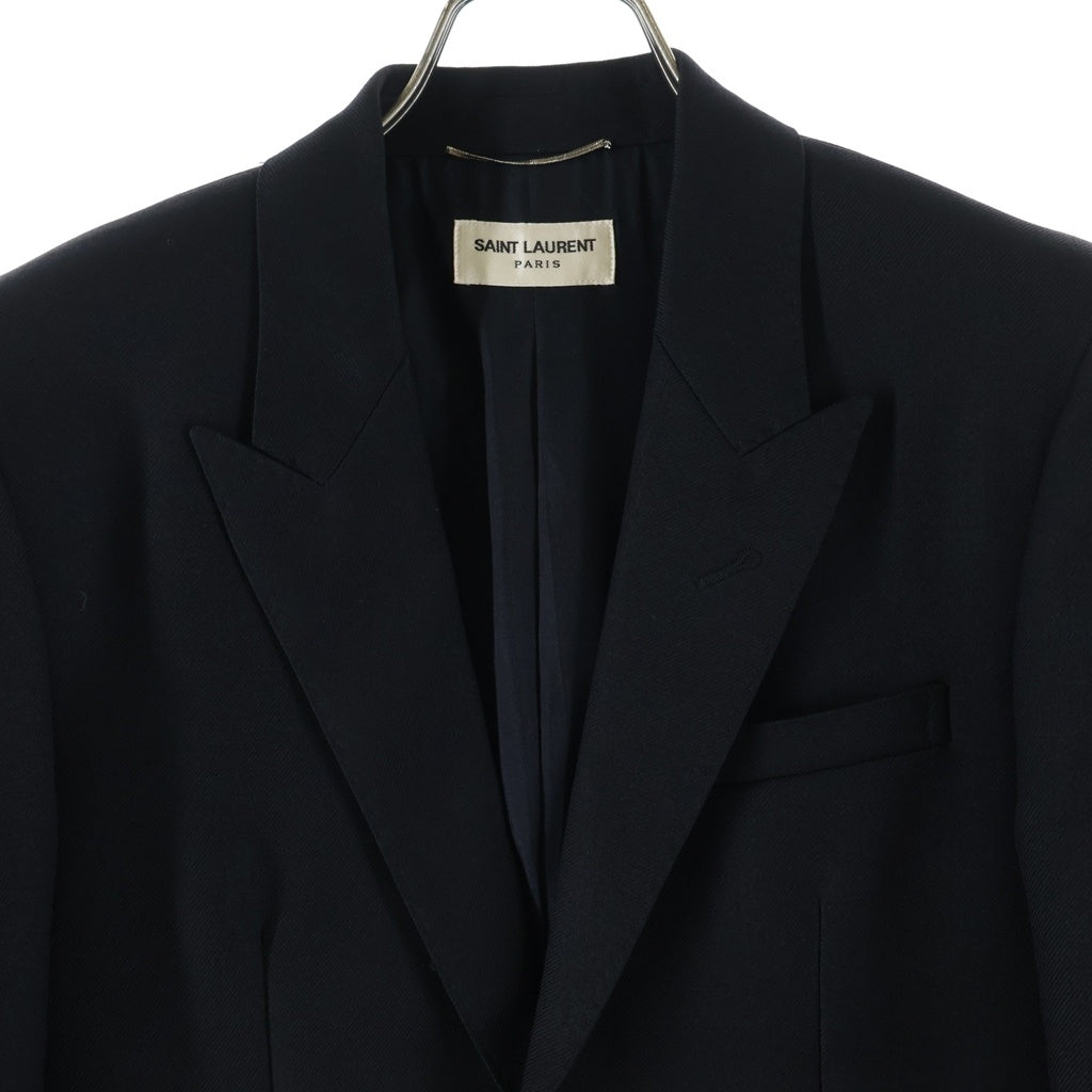 SAINT LAURENT PARIS(サンローランパリ) 15AW エディ期 ピークドラペル ウール 1B スキニーテーラードジャケット ブラック 389814 Y520J