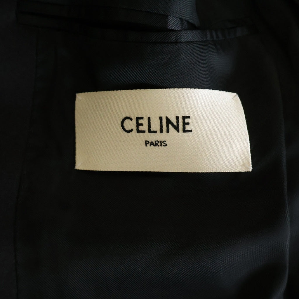 CELINE(セリーヌ) 20SS エディ期 ピークドラペル ダブルブレスト スモーキングジャケット ブラック 2V484673D