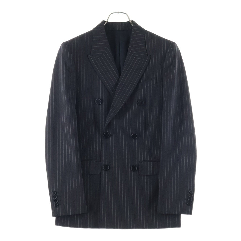 CELINE(セリーヌ) 20SS エディ期 ノッチドラペル サイドベンツ ストライプ ダブルブレストテーラードジャケット グレー 2V092943H
