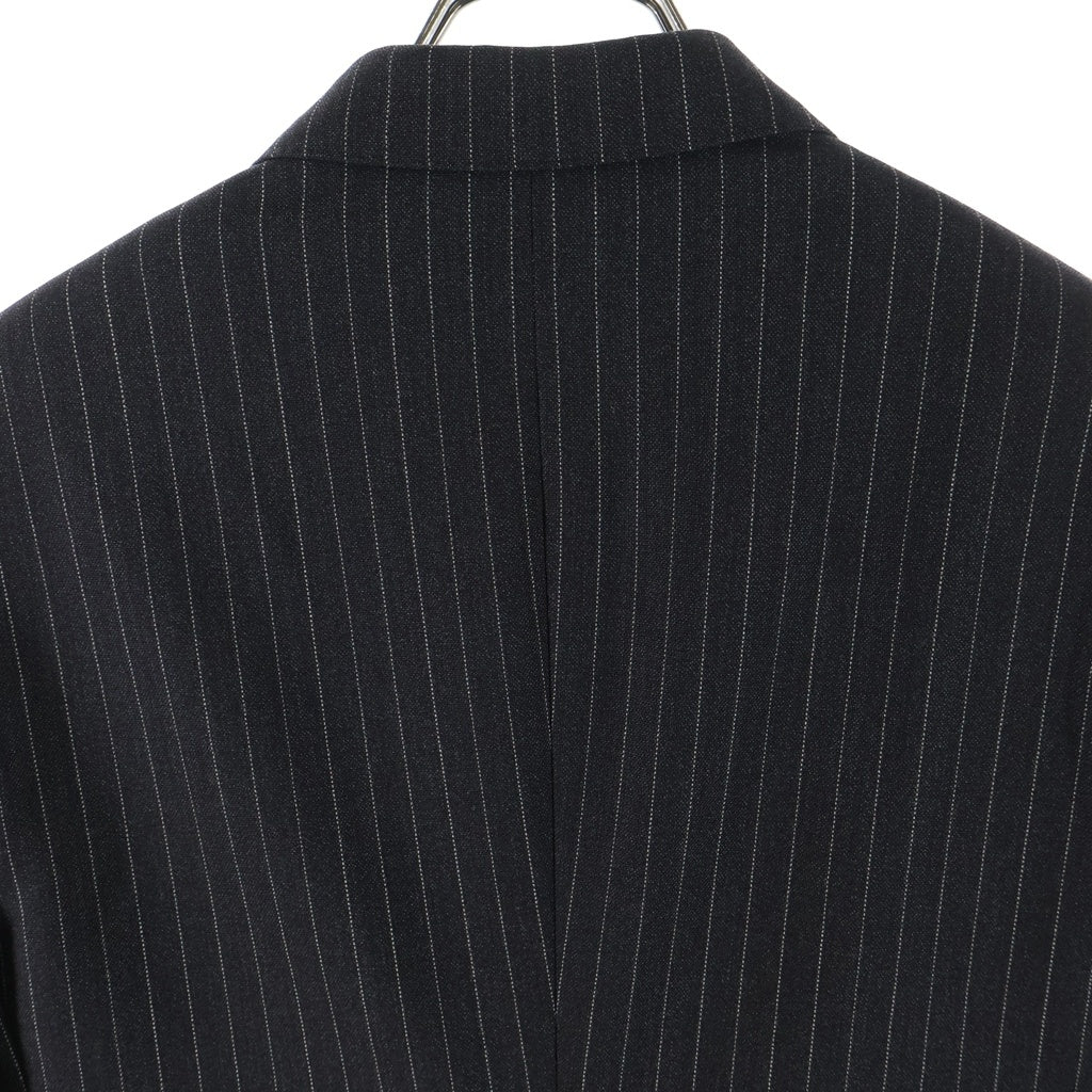 CELINE(セリーヌ) 20SS エディ期 ノッチドラペル サイドベンツ ストライプ ダブルブレストテーラードジャケット グレー 2V092943H