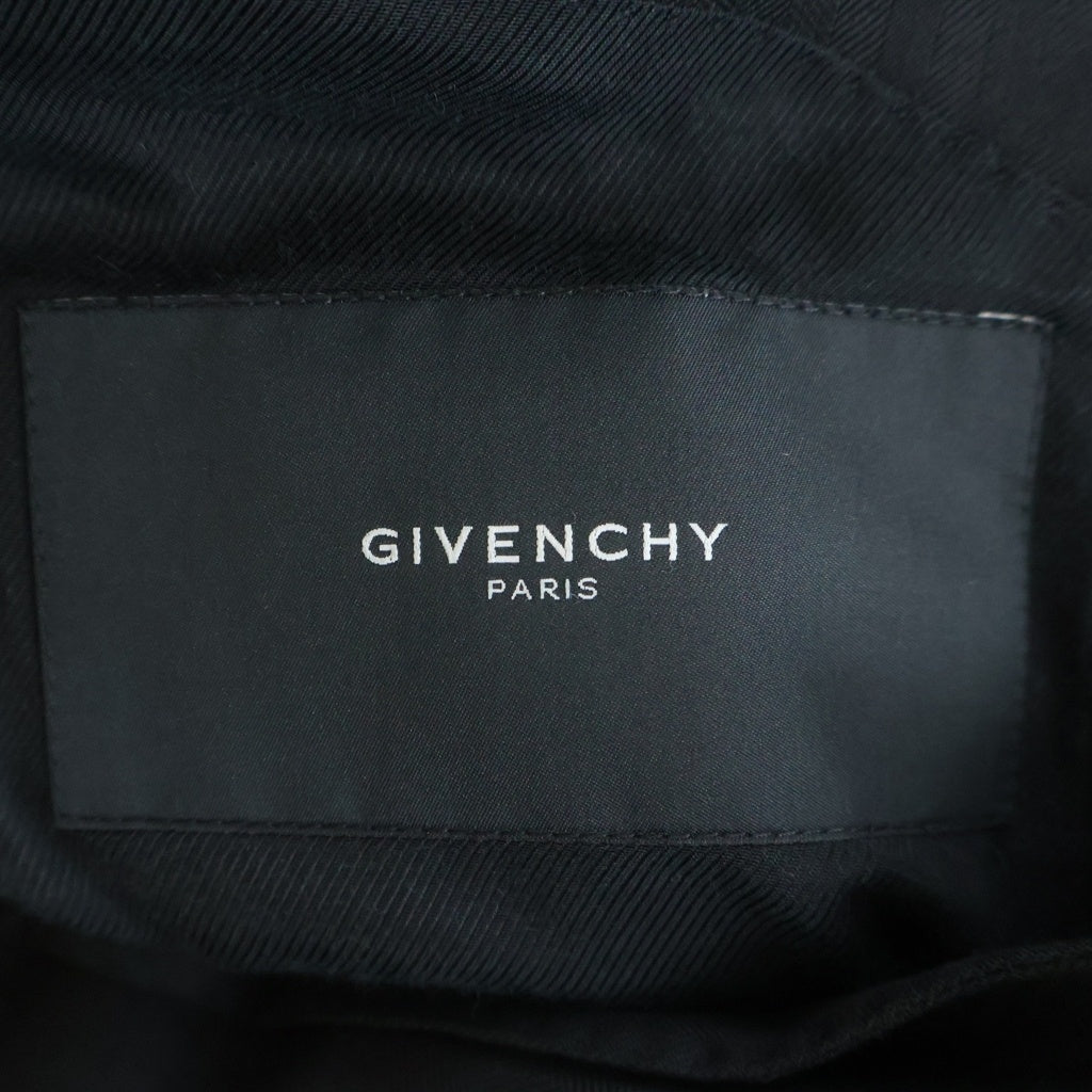 GIVENCHY(ジバンシィ) ストライプ ノッチドラペル ウール 2B シングルテーラードジャケット スラックスパンツ ブラック セットアップ GV1R2/06GV08