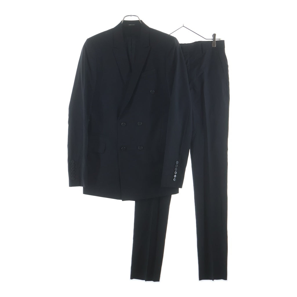 GIVENCHY(ジバンシィ) ピークドラペル ウール ダブルテーラードジャケット スラックスパンツ ブラック セットアップ GVP1G28/06GVP08