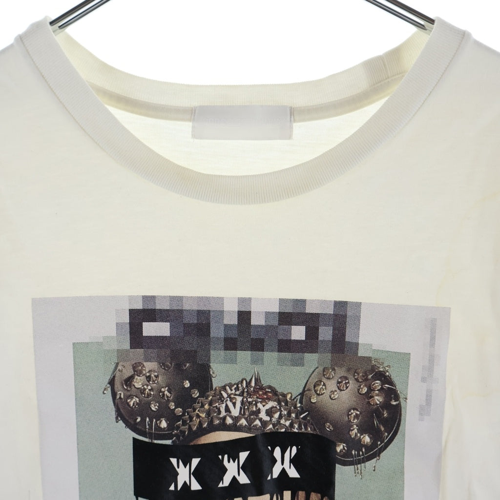 GOD SELECTION XXX(ゴッドセレクショントリプルエックス) 20AW ジジハディット フォトプリント クルーネック 半袖Tシャツ カットソー ホワイト GX-A20-ST-04