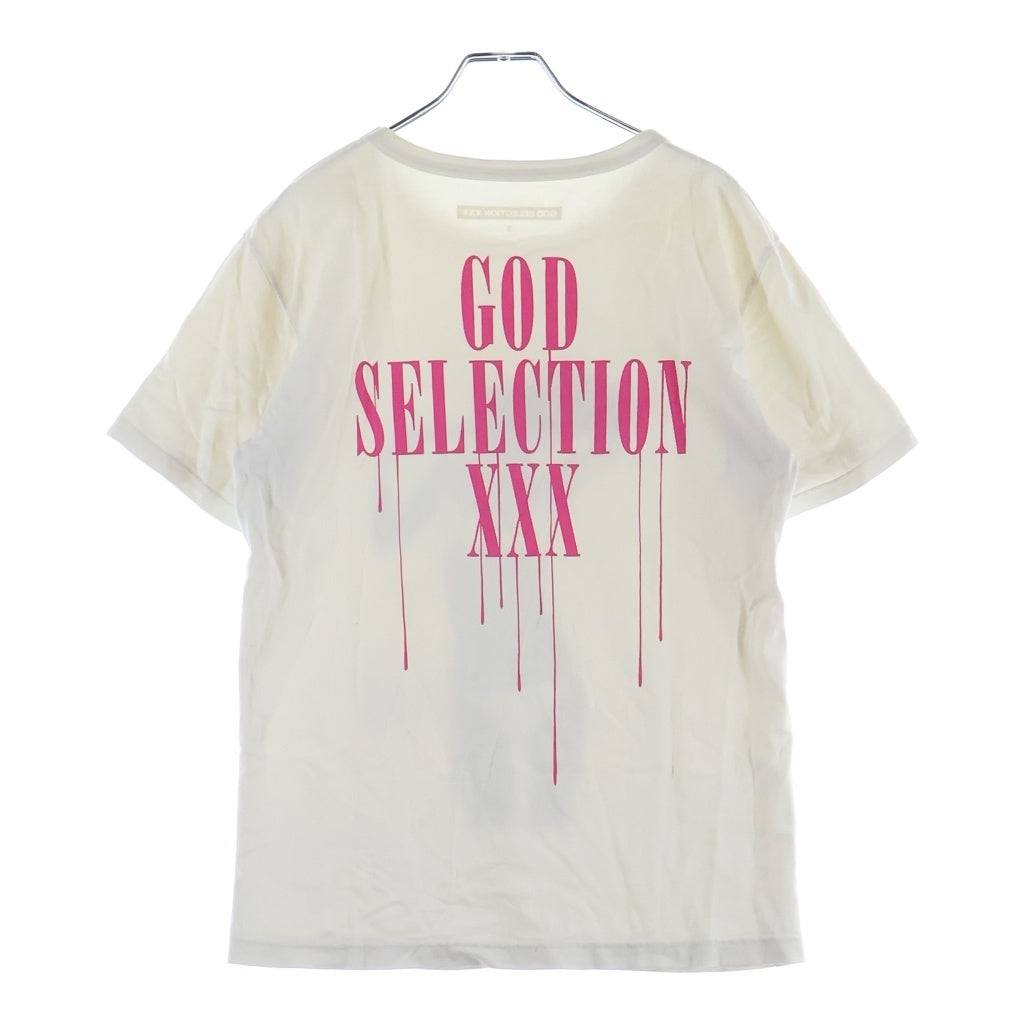GOD SELECTION XXX(ゴッドセレクショントリプルエックス) ケイト・モス フォトプリントデザイン クルーネック 半袖Tシャツ カットソー ホワイト 104MT-2829